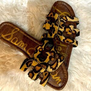 Leopard Print Snake Skin Slides